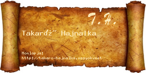 Takaró Hajnalka névjegykártya